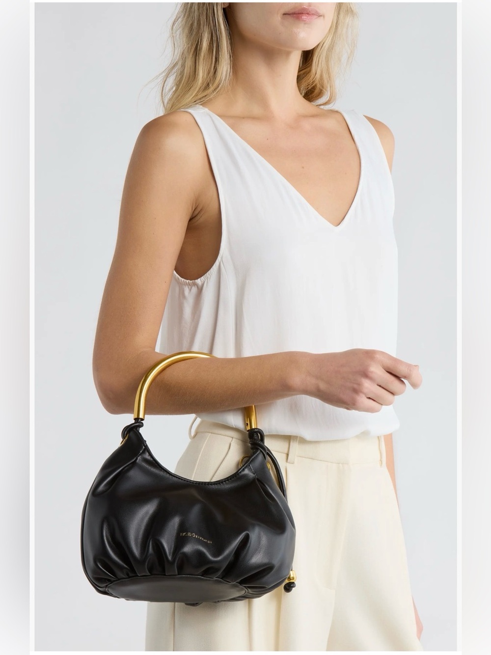 BCGB Metal Handle Hobo Shoulder Bag